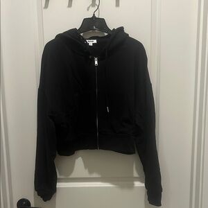 Garage Black Cropped Hoodie